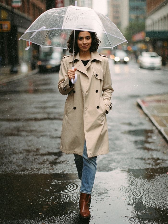 Le mannequin virtuel Freja, sous la pluie